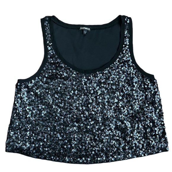 EXPRESS Sequin Crop Tank Top Size L - Picture 8 of 10